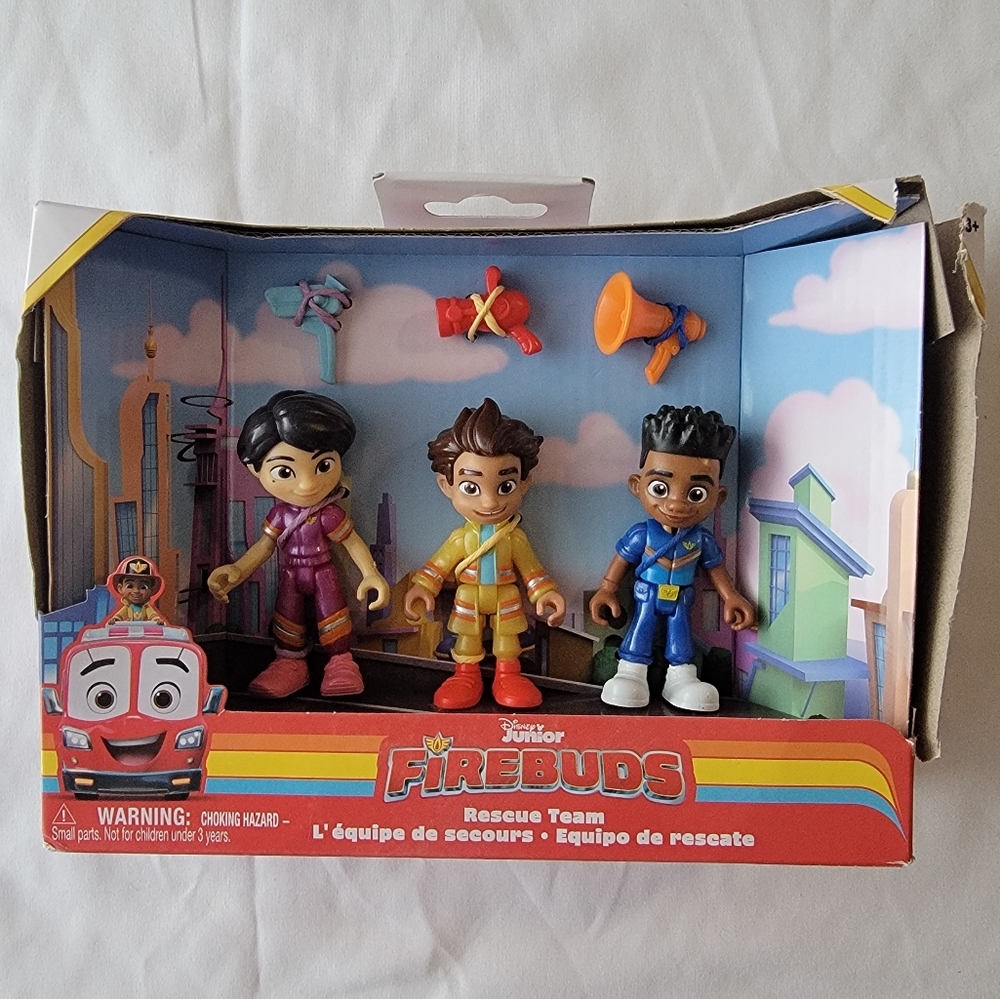 Disney Junior Firebuds Rescue Team 3 Figures With Accessories Toy Gifts